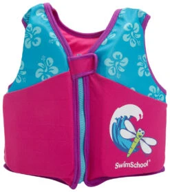 Kids' Printed Swim Vest With Safety Strap -Spectrum Xcel Shop 5665917501608 pinkblue 3a