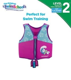 Kids' Printed Swim Vest With Safety Strap -Spectrum Xcel Shop 5665917501608 pinkblue 8a