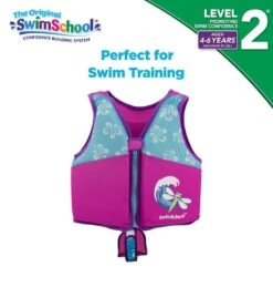 Kids' Printed Swim Vest With Safety Strap -Spectrum Xcel Shop 5665917501608 pinkblue 9a