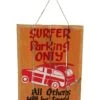 Surfer Parking Wood Slat Sign 12"x16"