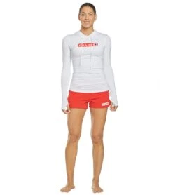 TYR Women's Guard Long Sleeve Rashguard Hoodie -Spectrum Xcel Shop 5667153674408 white 4a