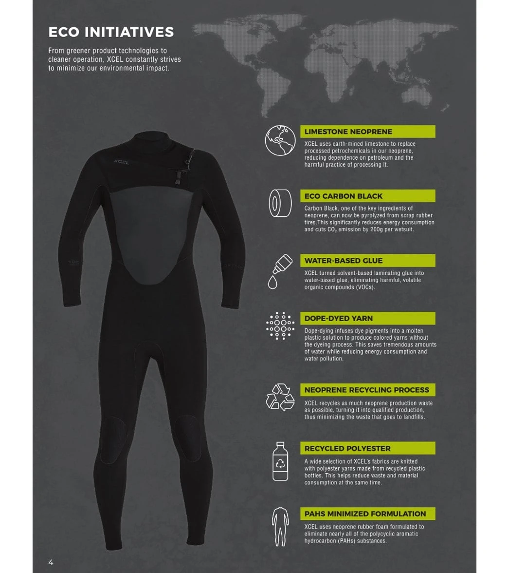 Xcel Men's 5/4mm Axis Front Zip Hooded Fullsuit Wetsuit 3 Xcel Men's 5/4mm Axis Front Zip Hooded Fullsuit Wetsuit - Image 3