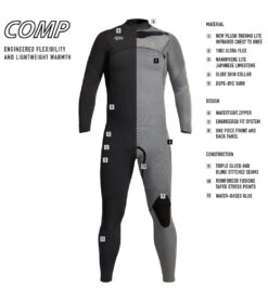 Xcel Men's 4/3mm Comp Thermo Lite Front Zip Fullsuit Wetsuit 6 Xcel Men's 4/3mm Comp Thermo Lite Front Zip Fullsuit Wetsuit -Spectrum Xcel Shop 5667601055912 black 3a