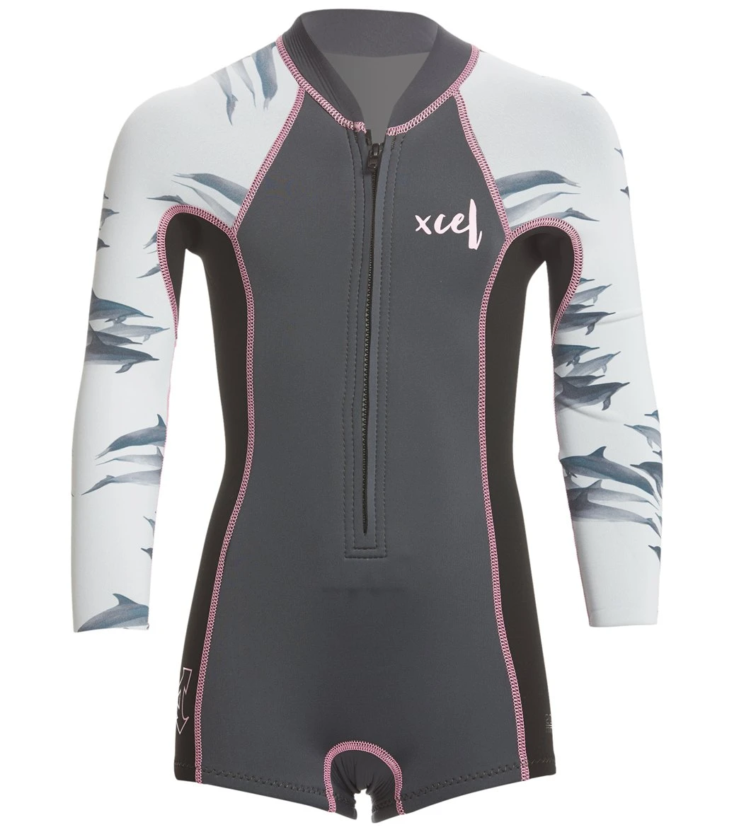 Xcel Girls' Ocean Ramsey Axis 2MM Long Sleeve Front Zip Springsuit 1 Xcel Girls' Ocean Ramsey Axis 2MM Long Sleeve Front Zip Springsuit