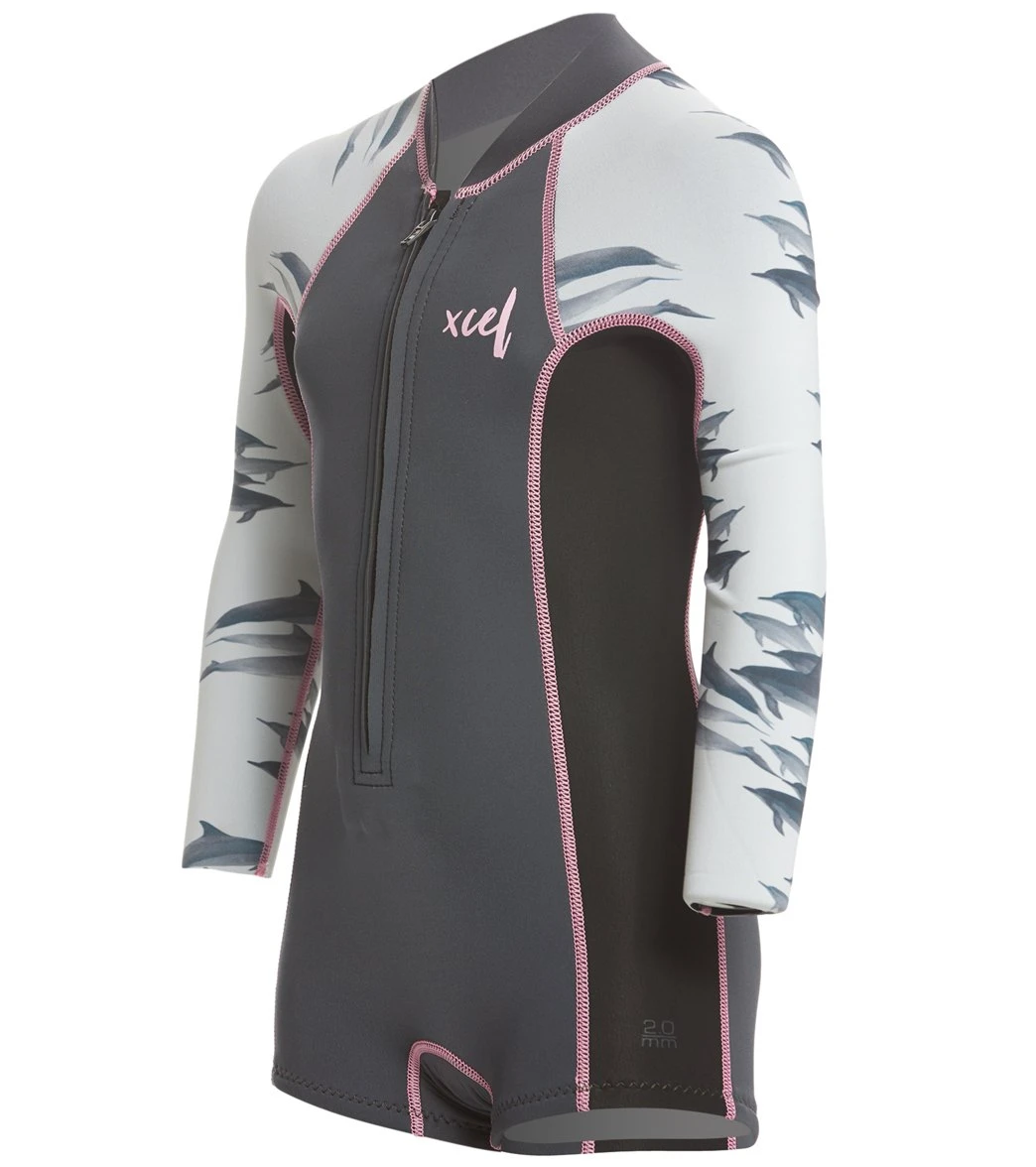 Xcel Girls' Ocean Ramsey Axis 2MM Long Sleeve Front Zip Springsuit 2 Xcel Girls' Ocean Ramsey Axis 2MM Long Sleeve Front Zip Springsuit - Image 2