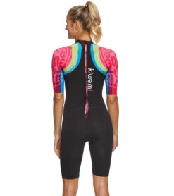 Women's Aqua Rush SS Swimskin -Spectrum Xcel Shop 5668432183464 rainbow 3a