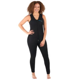 Level Six Women's Farmer Jane Front Zip Long Jane Neoprene Wetsuit -Spectrum Xcel Shop 5669079318696 black 4a