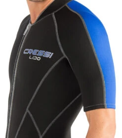 CRESSI Men's 2mm Lido Short Sleeve Springsuit Wetsuit -Spectrum Xcel Shop 5669111759016 blackblue 4a