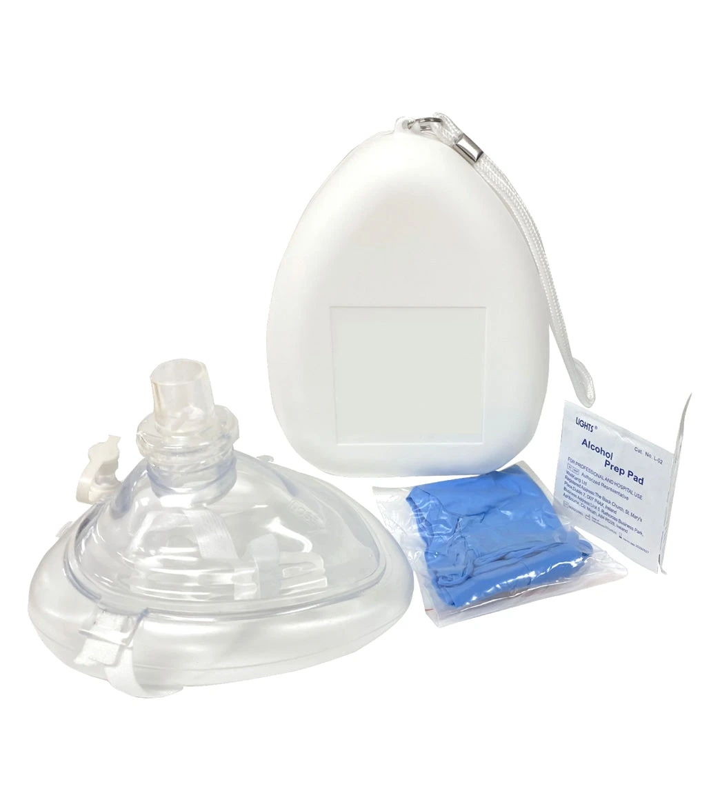 Ambu CPR Mask With O2 Inlet, Headstrap, Gloves, And Wipes, Blank No Logo 1 Ambu CPR Mask With O2 Inlet, Headstrap, Gloves, And Wipes, Blank No Logo
