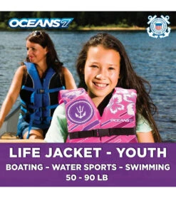 Kids' USCGA 3 Buckle Personal Flotation Device (50-90 Lbs.) -Spectrum Xcel Shop 5677746651304 pink 7a