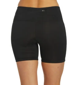 Nike Women's 6" Chlorine Resistant Essential Kick Swim Short -Spectrum Xcel Shop 6100144554152 black 3a