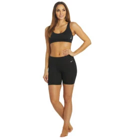 Nike Women's 6" Chlorine Resistant Essential Kick Swim Short -Spectrum Xcel Shop 6100144554152 black 4a
