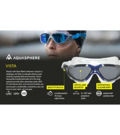 AQUASPHERE Vista Clear Lens Mask -Spectrum Xcel Shop 6215487979688 turquoisebluesilver 6a