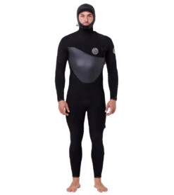 Rip Curl Men's 5/4mm Flashbomb Long Sleeve Heatseeker Hooded Zip Free Fullsuit Wetsuit