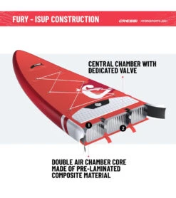CRESSI Set Isup Fury Touring Dc 12’2’' Rosso Inflatable SUP -Spectrum Xcel Shop 6856350761128 redwhite 13a