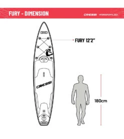 CRESSI Set Isup Fury Touring Dc 12’2’' Rosso Inflatable SUP -Spectrum Xcel Shop 6856350761128 redwhite 8a