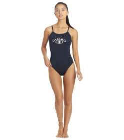 Women's Open V Back Lifeguard One Piece Swimsuit -Spectrum Xcel Shop 6953901555880 navy 4a