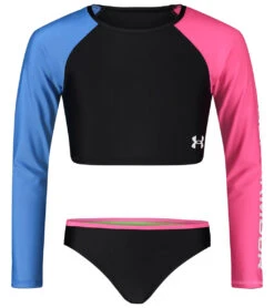 Under Armour Girls' Long Sleeve UPF 30+ Crop Rashguard Set (Little Kid, Big Kid)