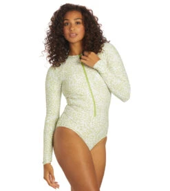 Sporti X Stef Corgel Manhattan Beach Cheetah Zip Front Long-Sleeve One Piece Swimsuit -Spectrum Xcel Shop 7360964001960 junglegreen 5a
