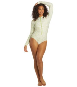 Sporti X Stef Corgel Manhattan Beach Cheetah Zip Front Long-Sleeve One Piece Swimsuit -Spectrum Xcel Shop 7360964001960 junglegreen 7a