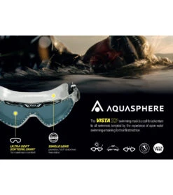 AQUASPHERE Vista Xp Open Water/Tri Mask -Spectrum Xcel Shop 7472379232424 clearlensbluewithbluestrap 5a