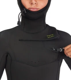 Billabong Youth 5/4mm Absolute Chest Zip Hooded Fullsuit Wetsuit -Spectrum Xcel Shop 7492491444392 military 4a