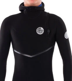 Rip Curl Men's 4/3mm E-Bomb Long Sleeve Zip Free Hooded Fullsuit Wetsuit -Spectrum Xcel Shop 7510130491560 black 5a
