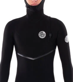 Rip Curl Men's 4/3mm E-Bomb Long Sleeve Zip Free Hooded Fullsuit Wetsuit -Spectrum Xcel Shop 7510130491560 black 6a